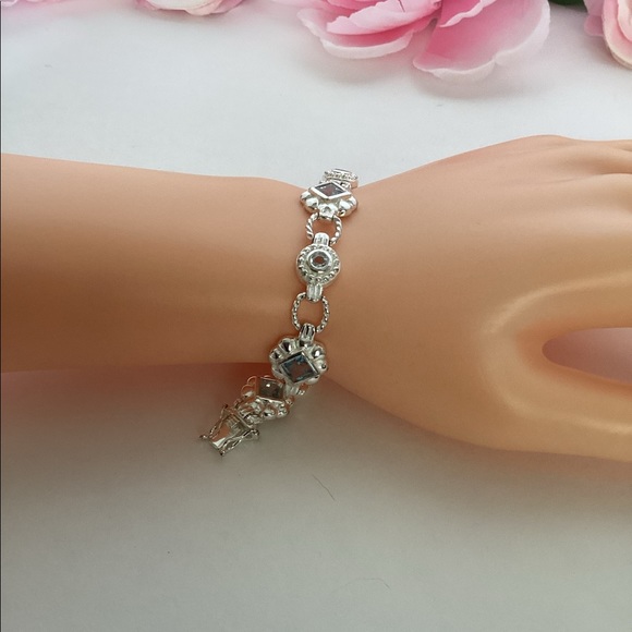 STERLING BYZANTINE TOPAZ BRACELET - Picture 8 of 9